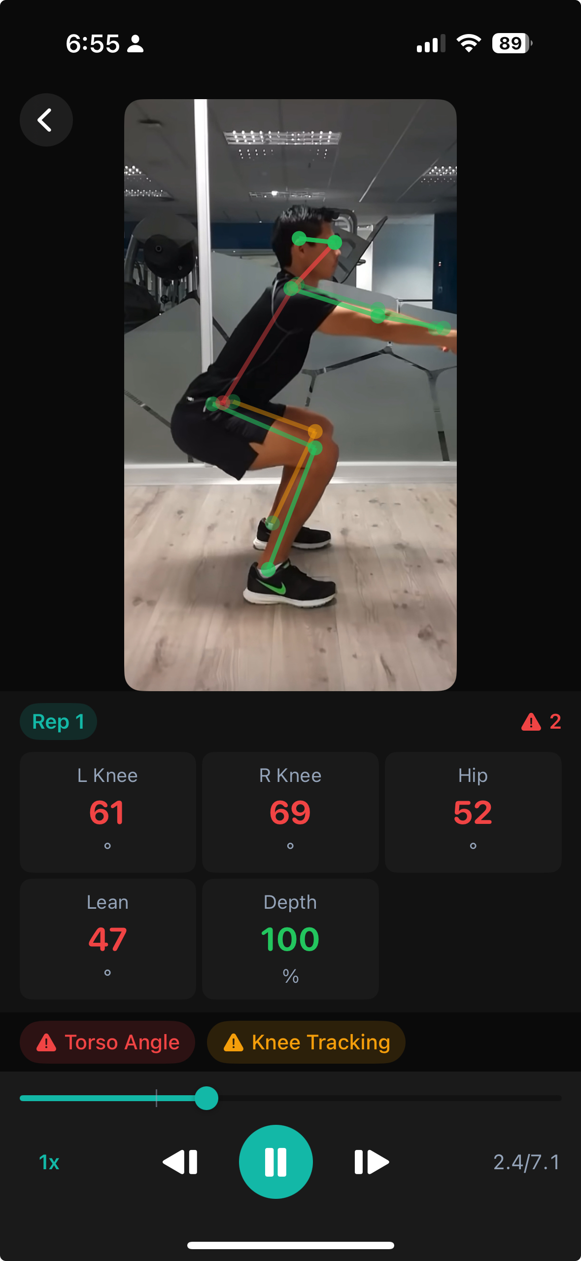 Form app - motion analysis for gym training
